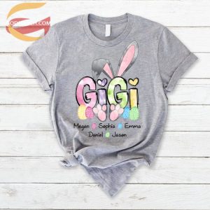 Personalized Cute Easter Bunny Tshirt, Custom Name Gift for Kids, Mom, Grandma-TH19022515