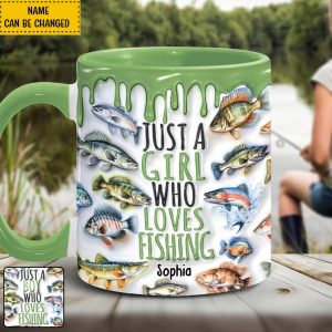 Just A Girl Who Loves Fishing - Personalized Fishing Accent Mug - TT24022501